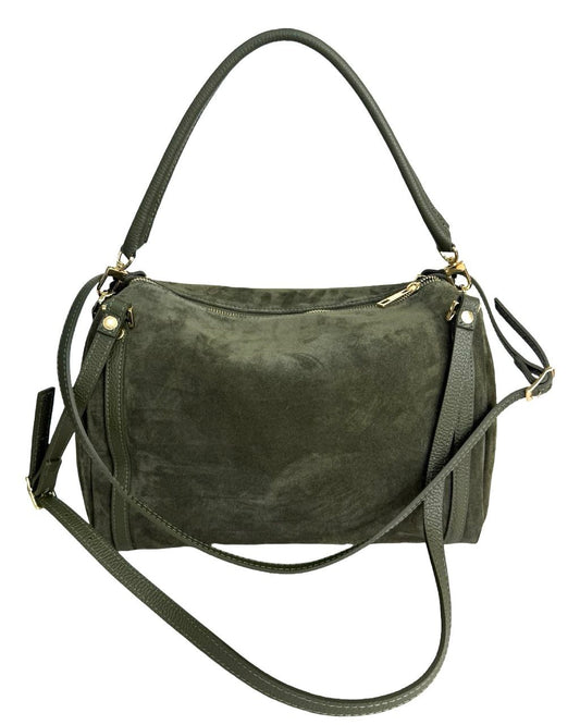 Sacoche zippée en daim — Fabriquée en Italie