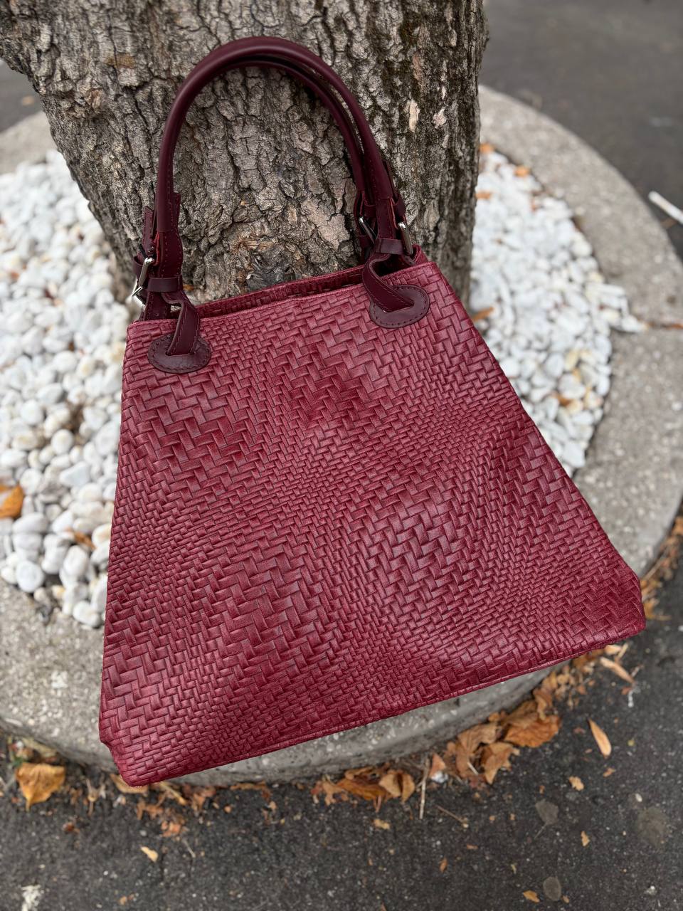 Sac fourre-tout en cuir tressé
