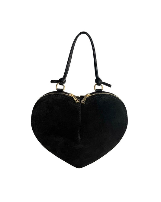 Mini sac en daim en forme de cœur