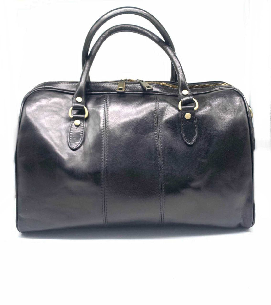 Sac de voyage en cuir véritable — Bandoulière amovible