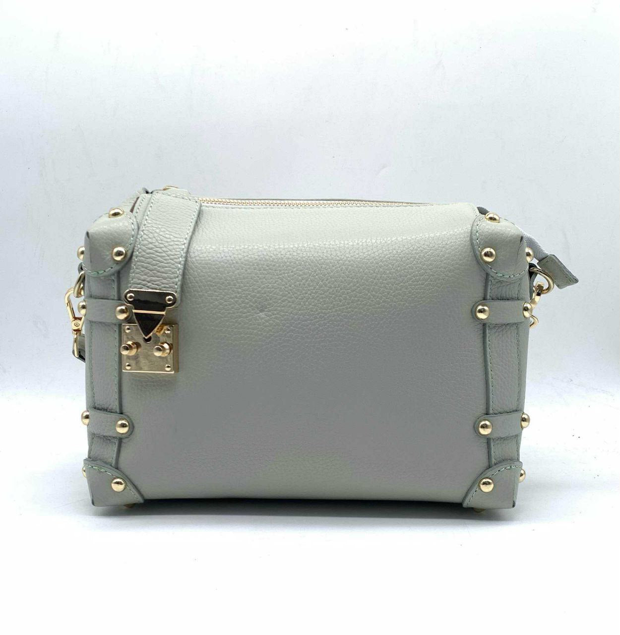 Sac bandoulière clouté en cuir véritable