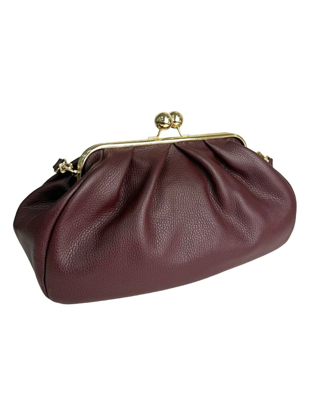 Leather Frame Bag with Kiss-Lock