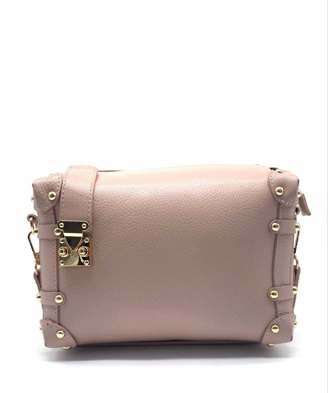 Sac bandoulière clouté en cuir véritable