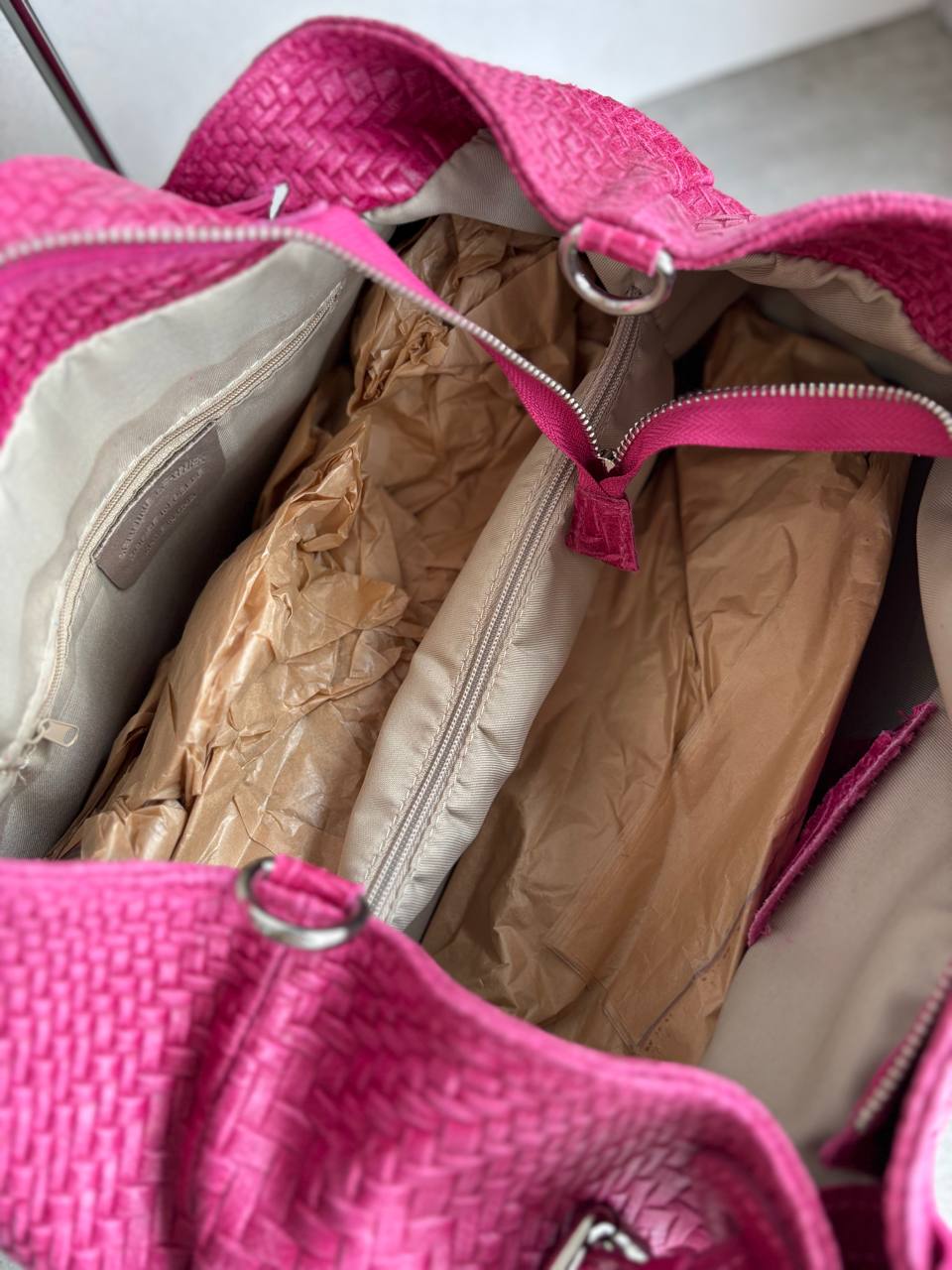 Sac fourre-tout en cuir tressé