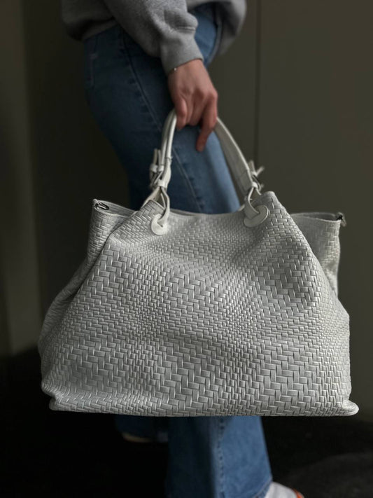 Sac fourre-tout en cuir tressé
