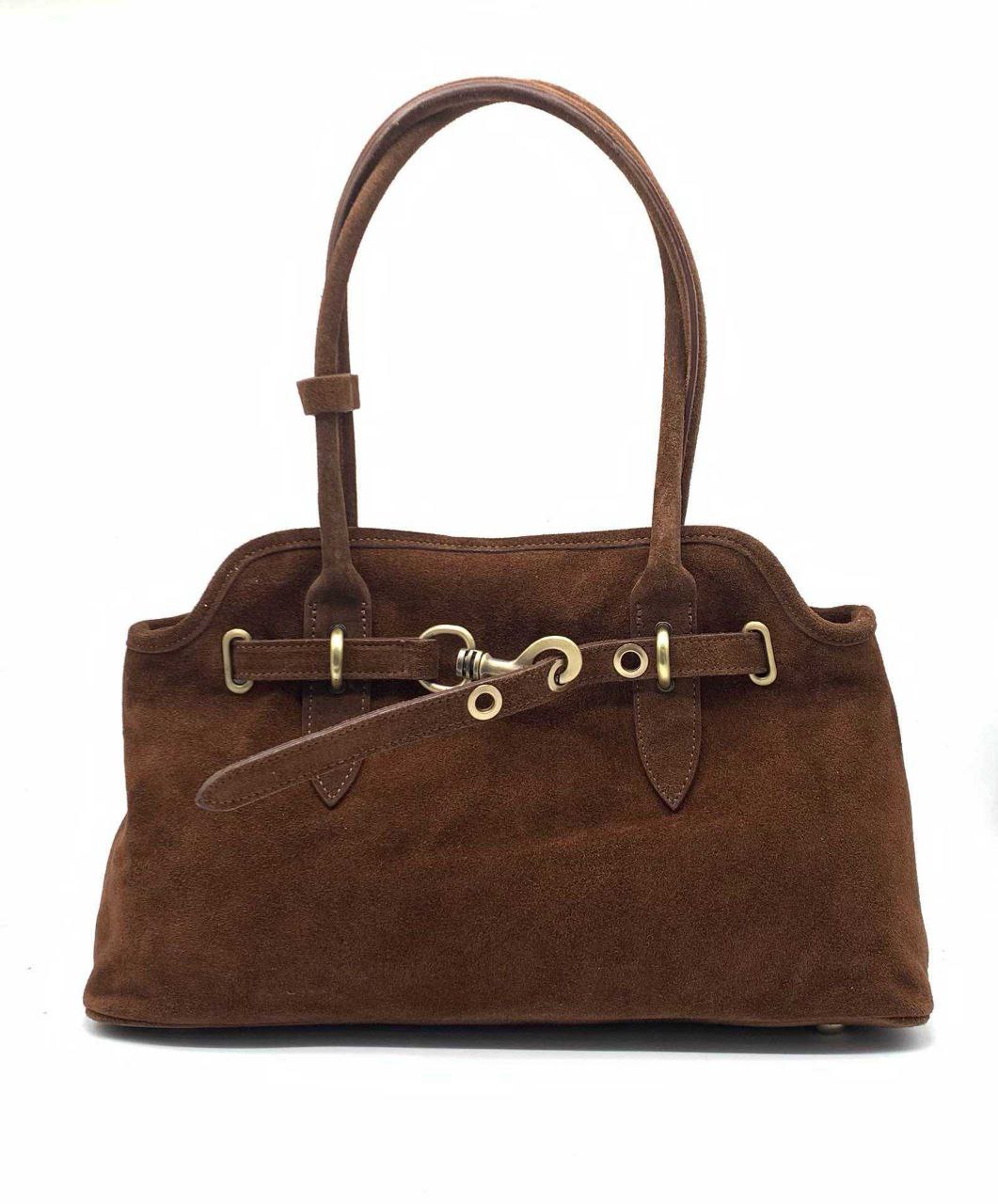 Sac à main élégant en daim aux détails raffinés
