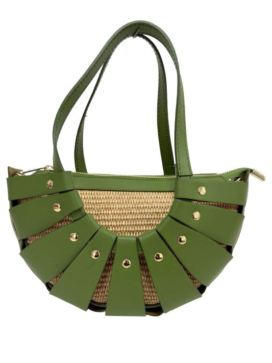 Sac à main en cuir et raphia de qualité supérieure – Fabriqué en Italie