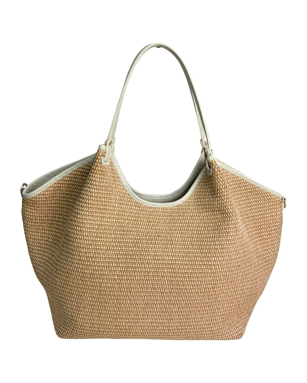 Sac en raphia et cuir italien — Fait main