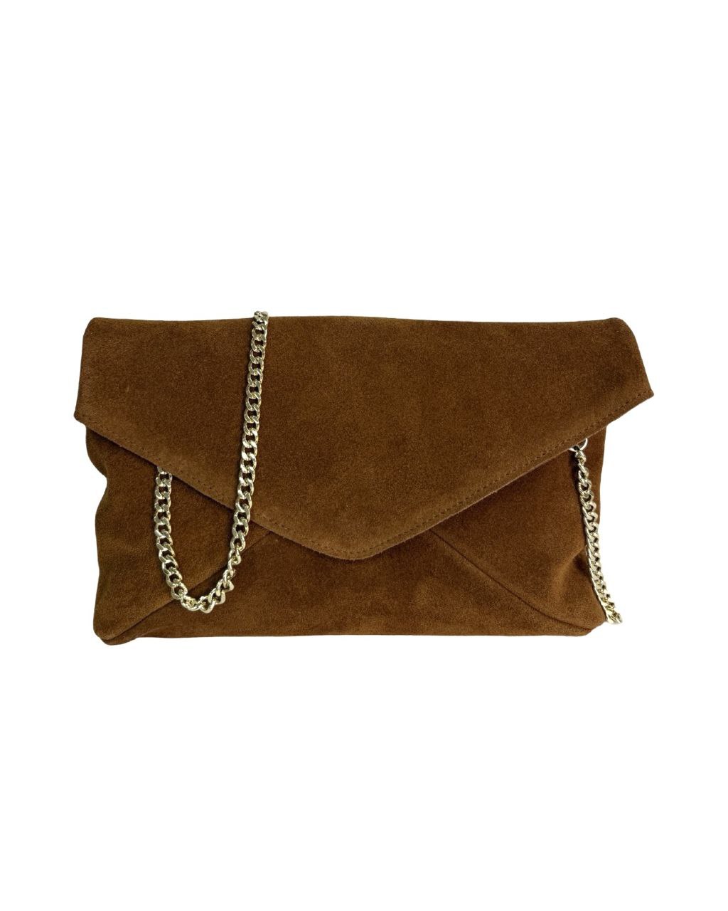 Sac enveloppe en cuir italien avec bandoulière en chaîne par Modex™