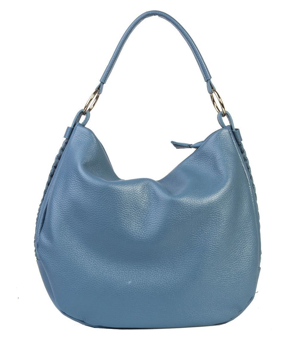 Sac hobo en cuir italien avec détails latéraux tressés par Modex™