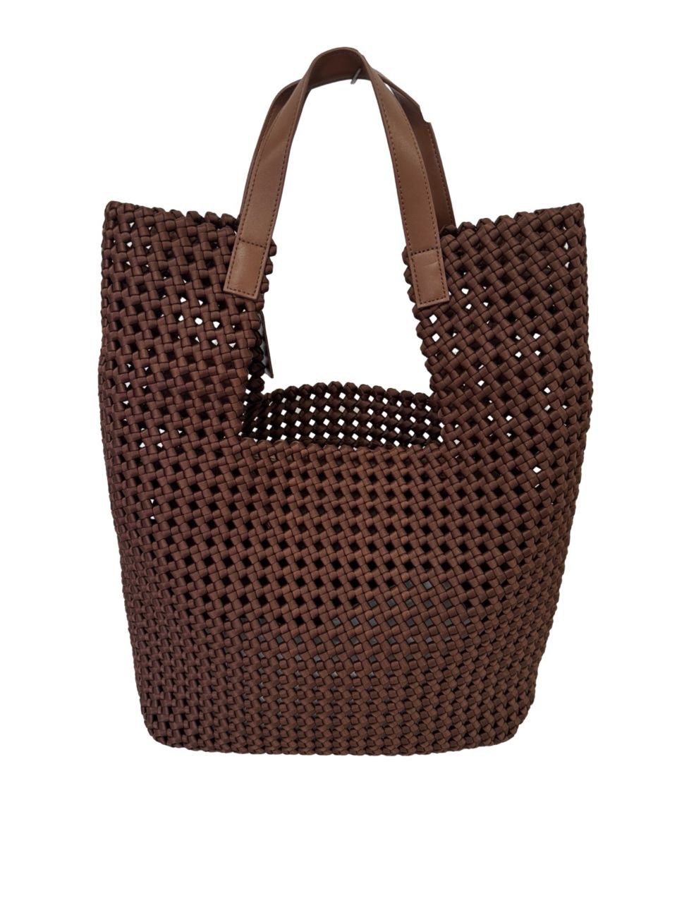 Sac cabas en cuir italien et nylon tissé à la main par Modex™