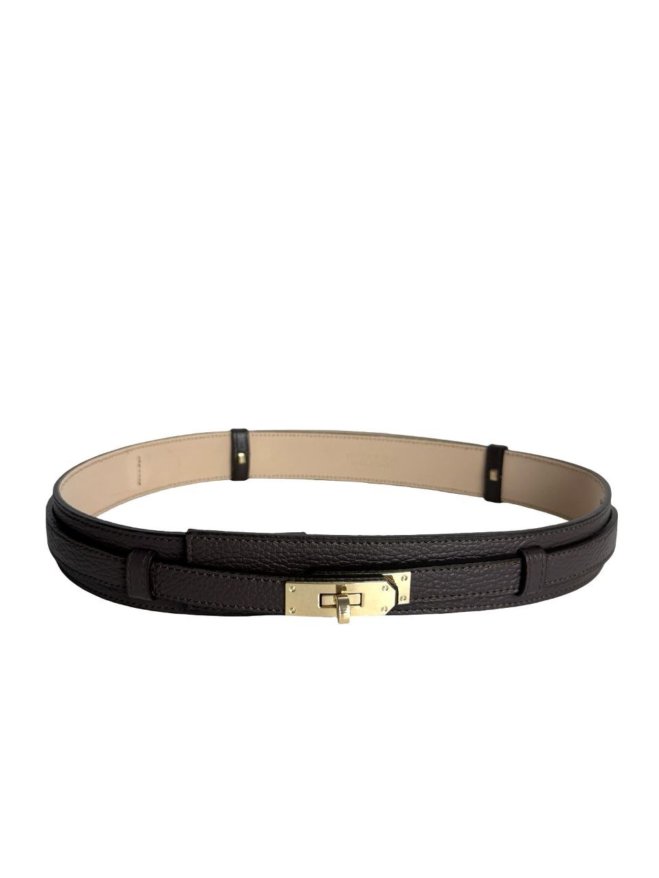 Ceinture ajustable en cuir italien avec boucle dorée par Modex™