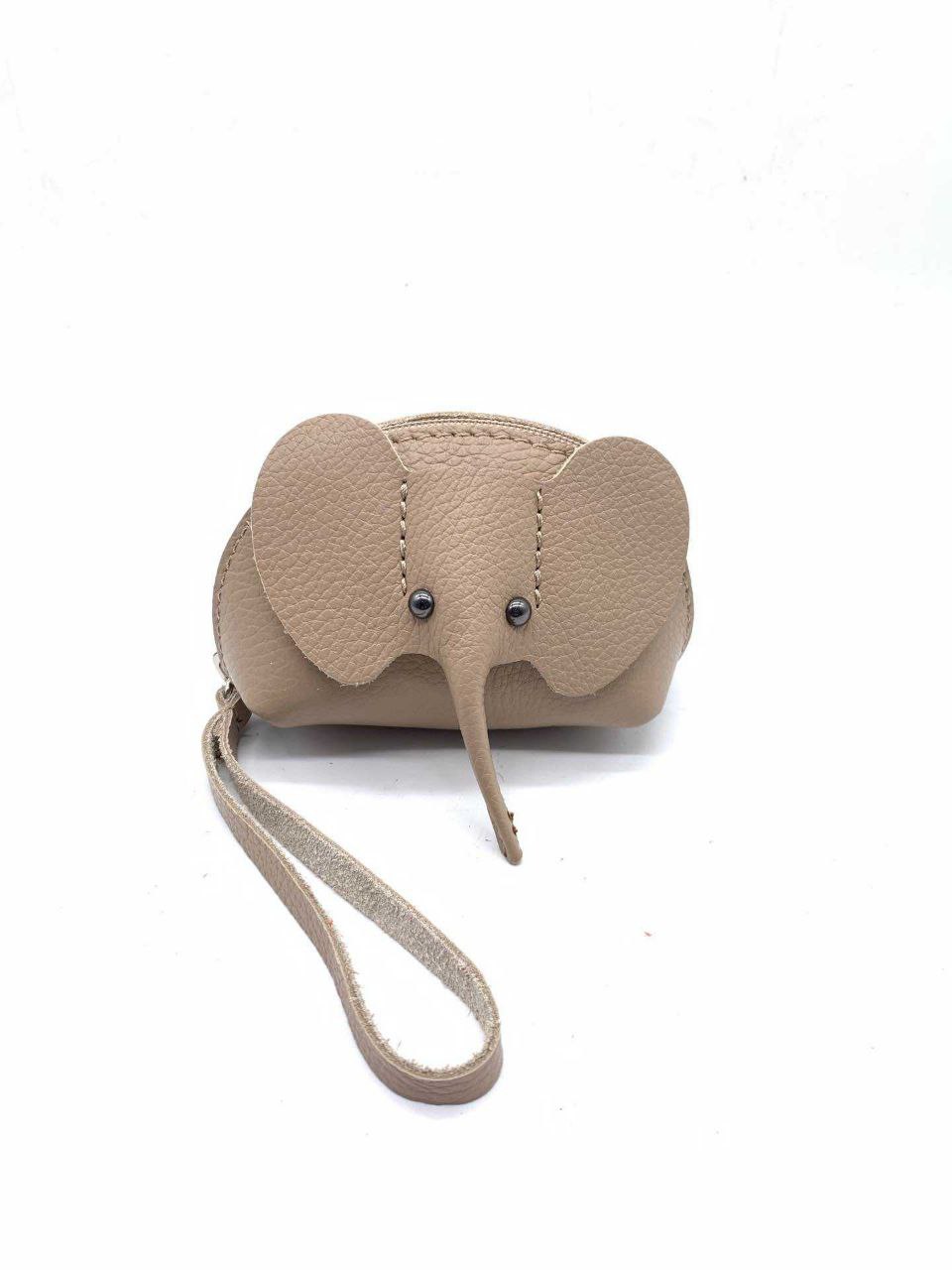 Porte-monnaie en cuir italien motif éléphant par Modex™