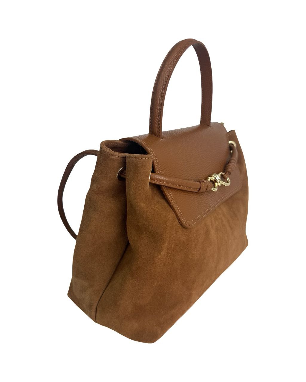 Sac cartable en daim et cuir italien