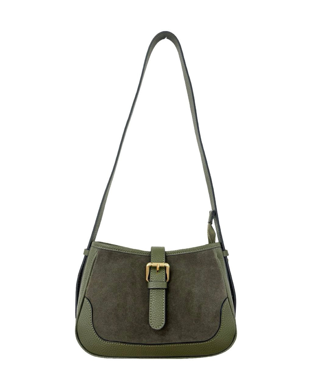 Sac à bandoulière en daim italien — compact mais frappant