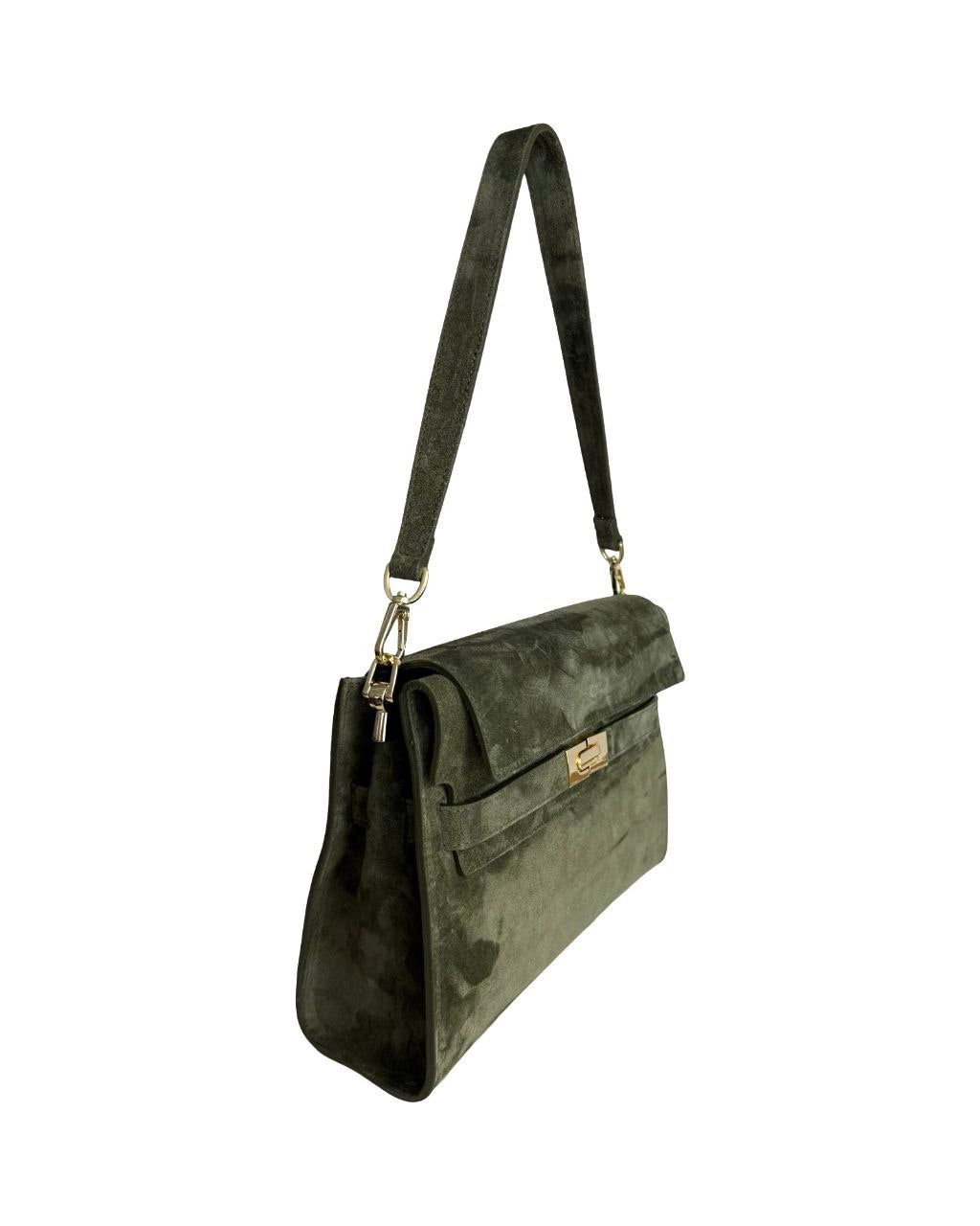 Sac à bandoulière/pochette en daim italien — raffiné et polyvalent
