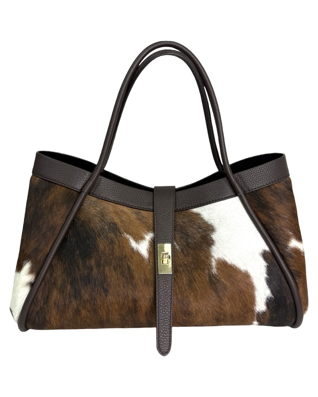 Sac fourre-tout en cuir de vachette avec poils — chaque pièce est unique