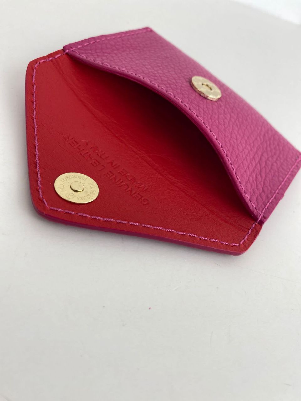 Mini porte-cartes enveloppe — Cuir véritable