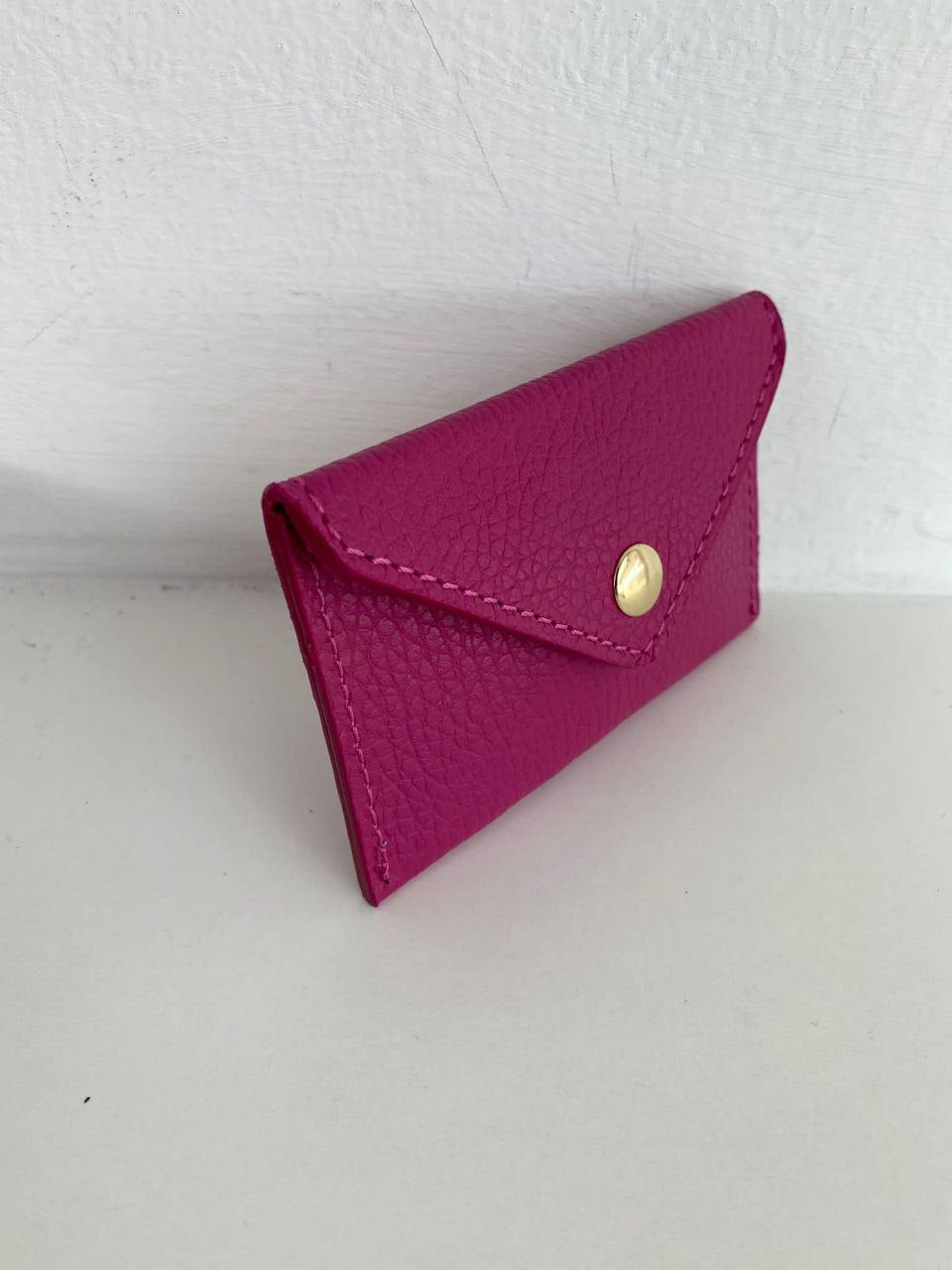 Mini porte-cartes enveloppe — Cuir véritable
