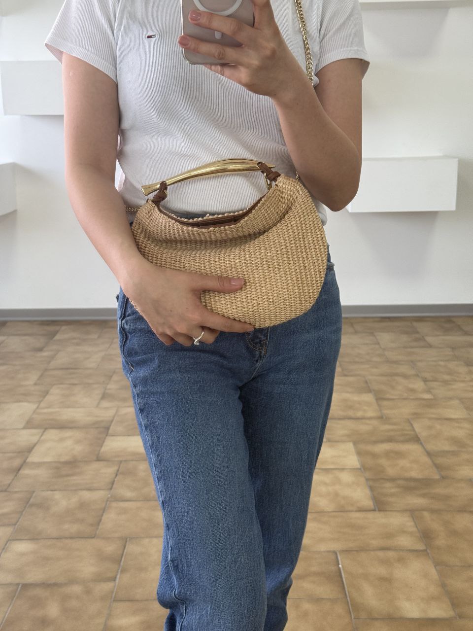 Sac à main en cuir véritable et raphia – Qualité premium, fabriqué en Italie