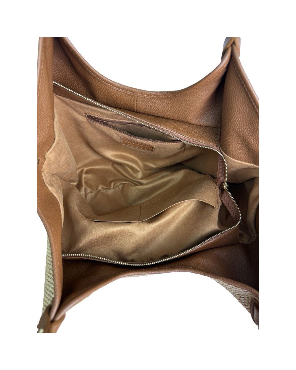 Sac en raphia et cuir italien — Fait main