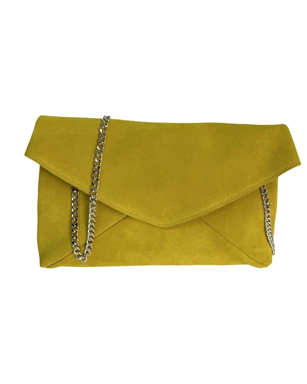 Sac enveloppe en cuir italien avec bandoulière en chaîne par Modex™