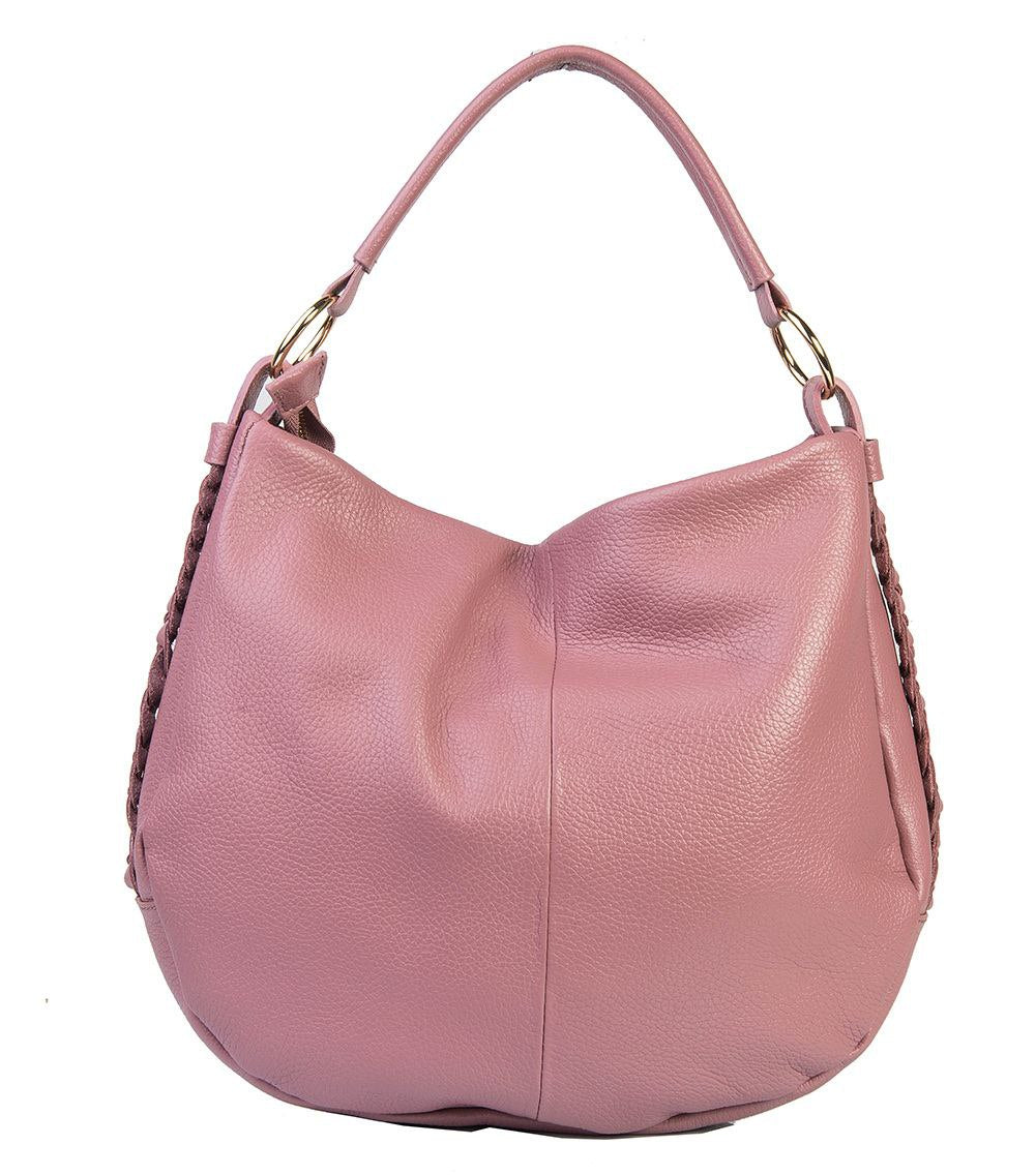 Sac hobo en cuir italien avec détails latéraux tressés par Modex™