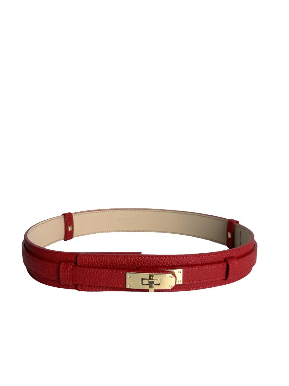 Ceinture ajustable en cuir italien avec boucle dorée par Modex™