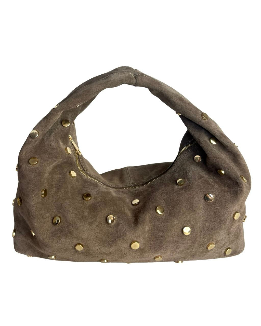 Sac hobo en daim italien clouté — Bold Luxury
