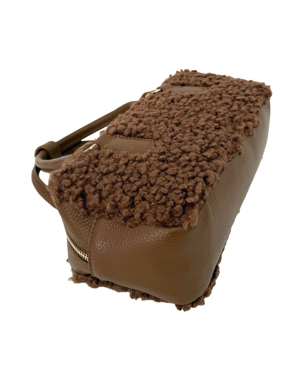 Sac à main en cuir italien Teddy — Luxe douillet, fabriqué en Italie