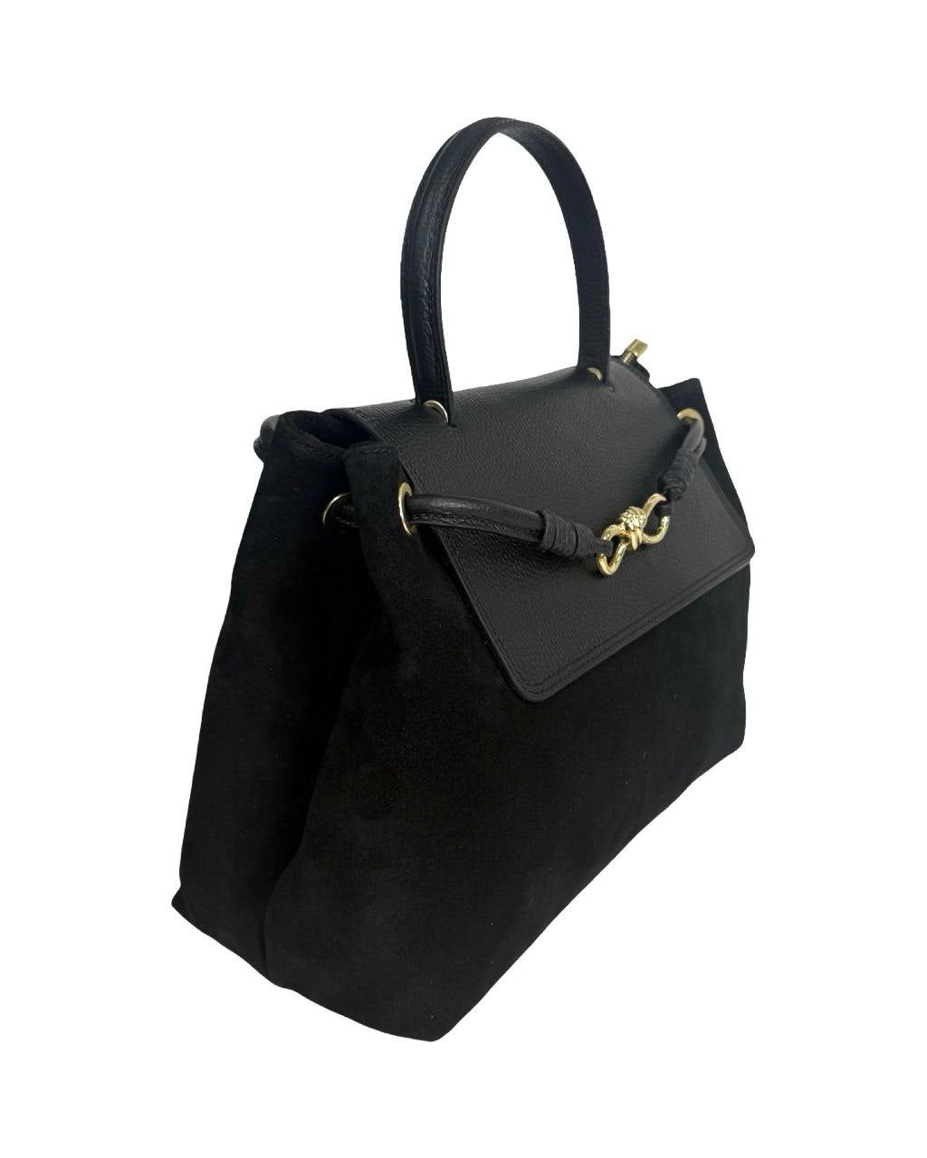 Sac cartable en daim et cuir italien