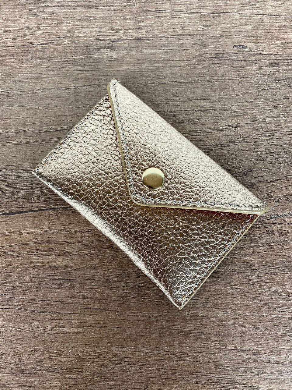 Mini porte-cartes enveloppe — Cuir véritable