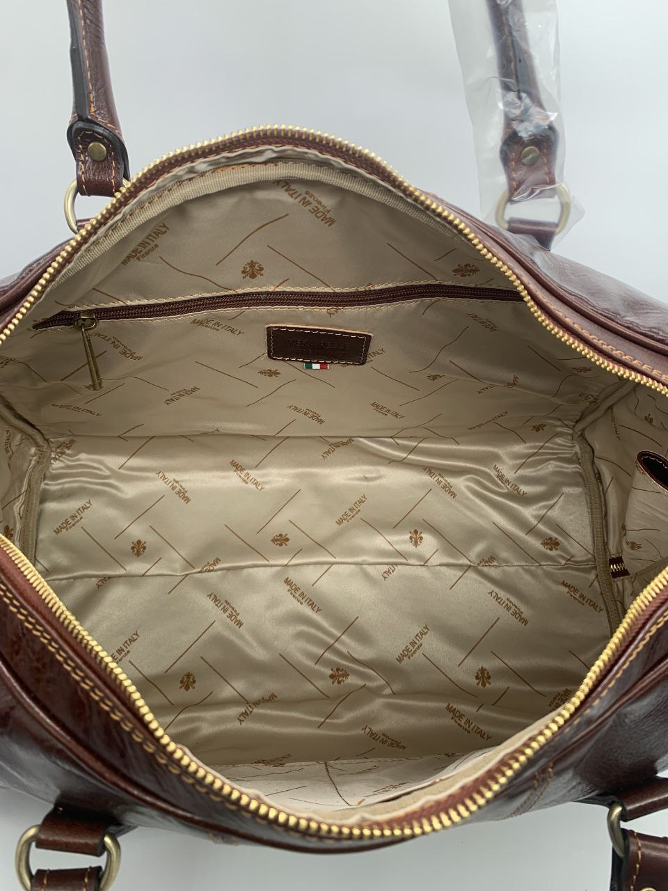 Sac de voyage en cuir véritable — Bandoulière amovible