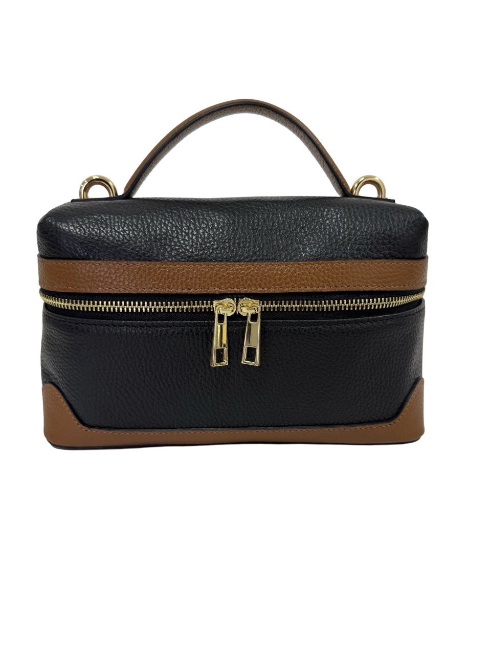 Sac bandoulière compact en cuir avec poignée supérieure