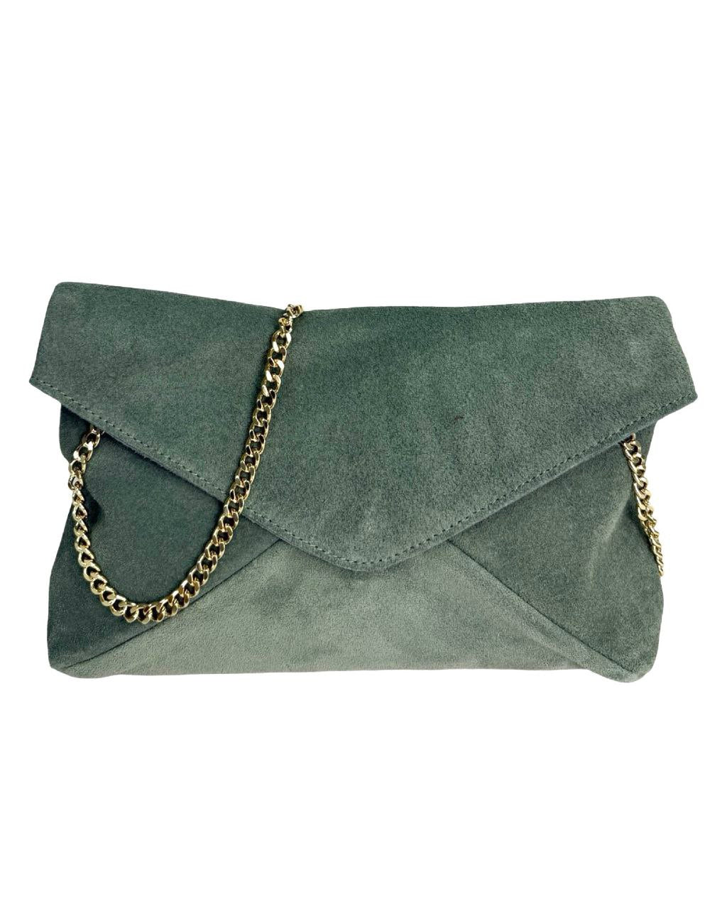 Sac enveloppe en cuir italien avec bandoulière en chaîne par Modex™