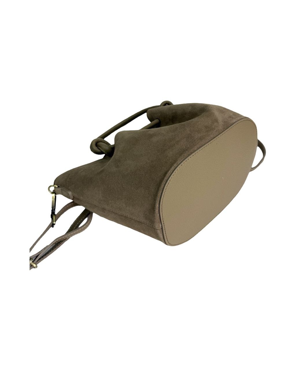 Sac seau en cuir italien avec poignées nouées et fermeture éclair centrale par Modex™