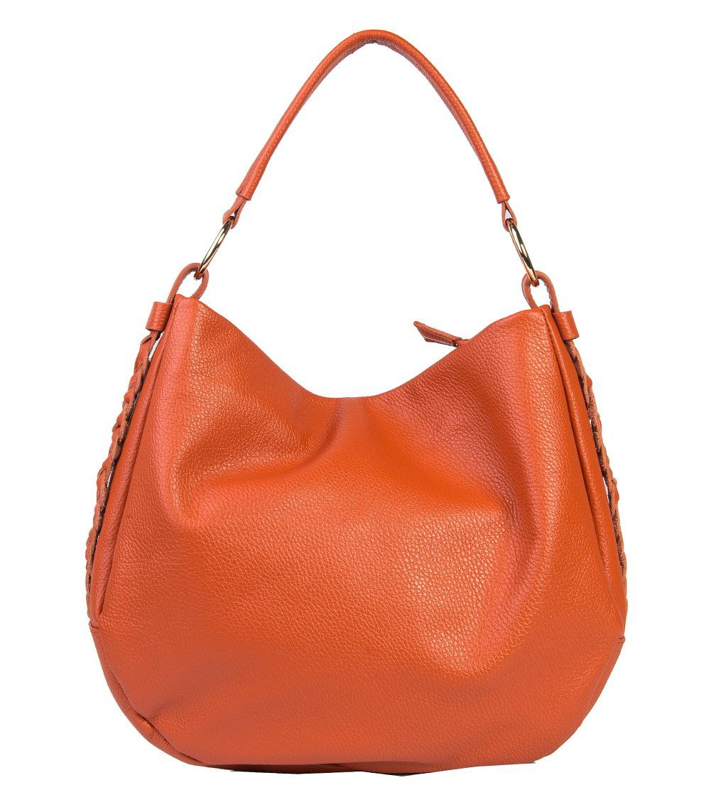 Sac hobo en cuir italien avec détails latéraux tressés par Modex™