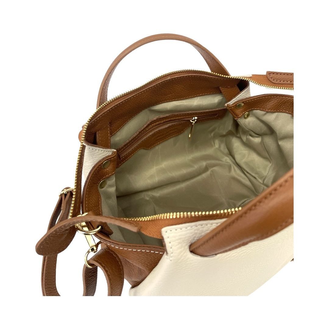 Sac en cuir italien bicolore avec organisation pratique par Modex™
