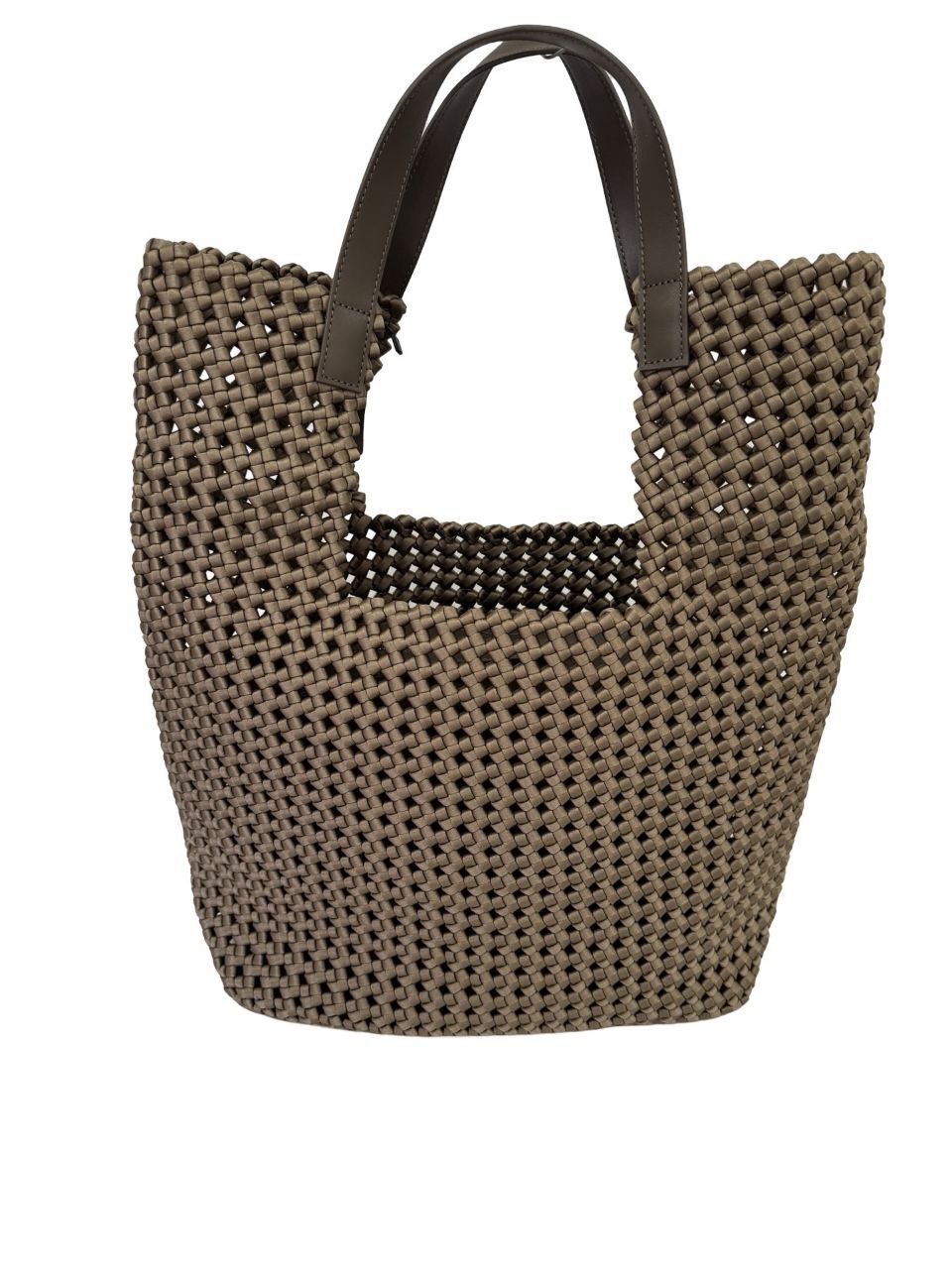 Sac cabas en cuir italien et nylon tissé à la main par Modex™