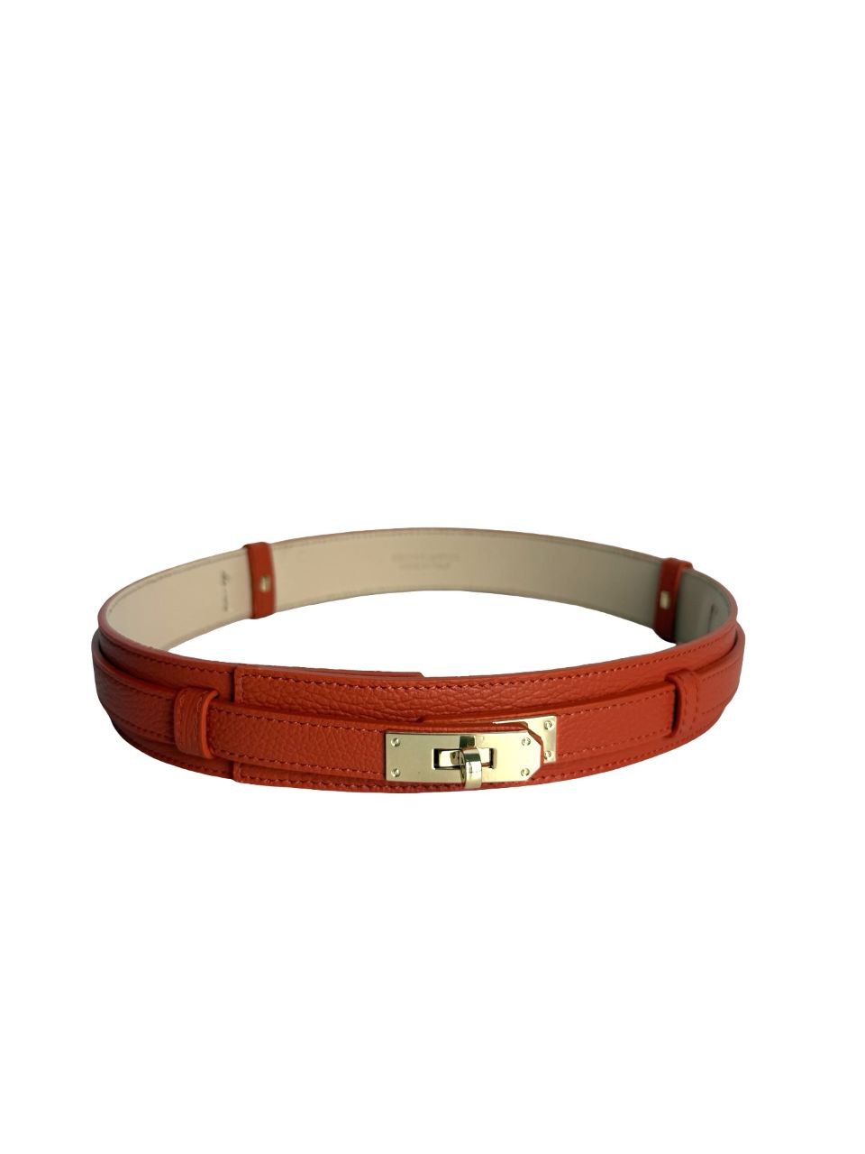 Ceinture ajustable en cuir italien avec boucle dorée par Modex™