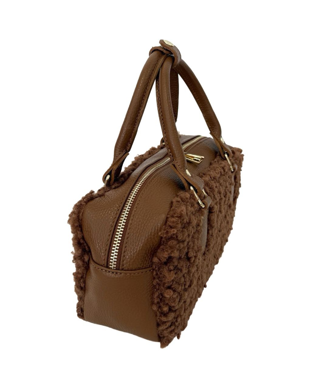 Sac à main en cuir italien Teddy — Luxe douillet, fabriqué en Italie