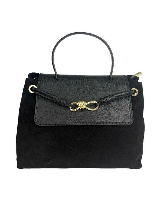 Sac cartable en daim et cuir italien