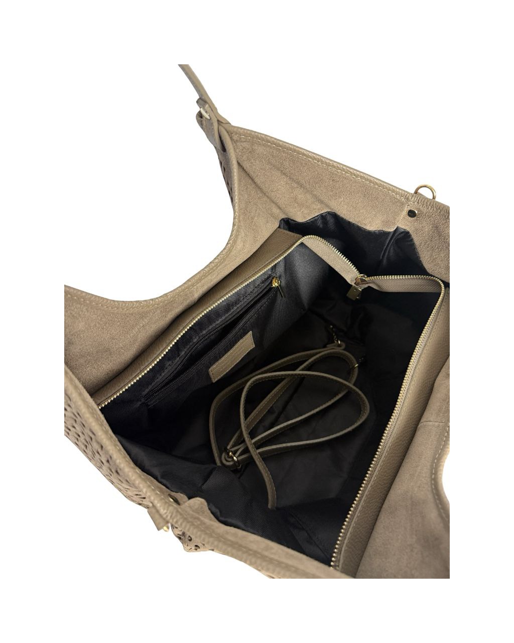 Sac fourre-tout en daim perforé — Fabriqué en Italie