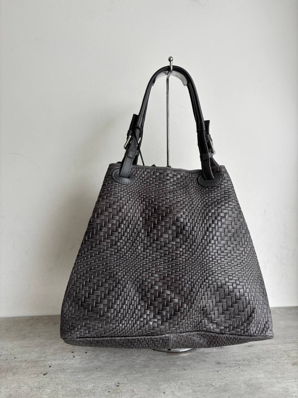 Sac fourre-tout en cuir tressé