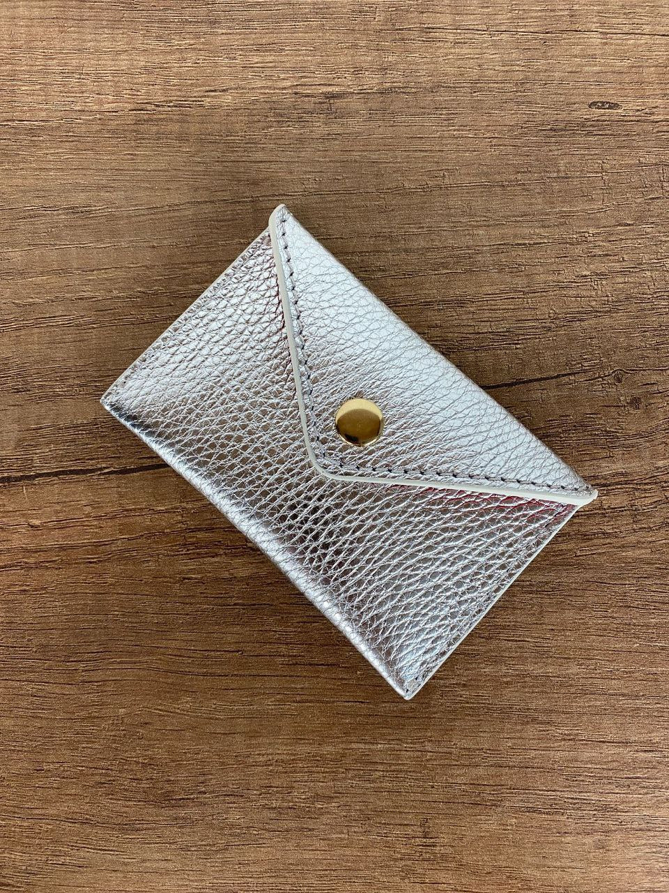 Mini porte-cartes enveloppe — Cuir véritable