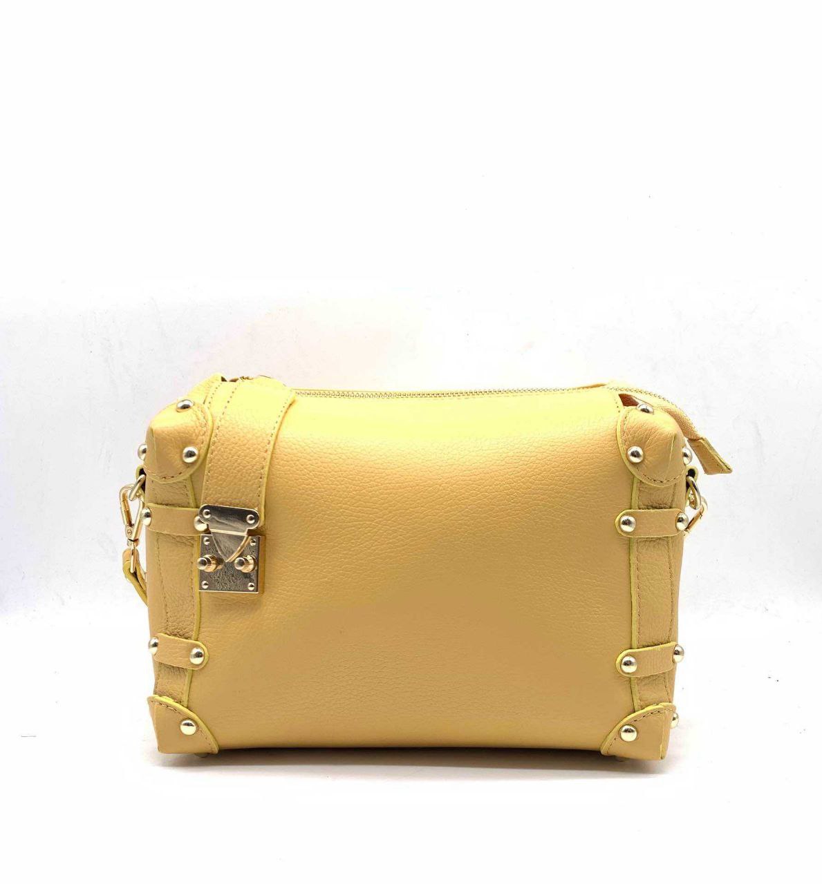 Sac bandoulière clouté en cuir véritable