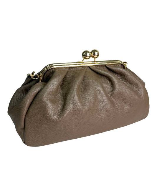 Leather Frame Bag with Kiss-Lock