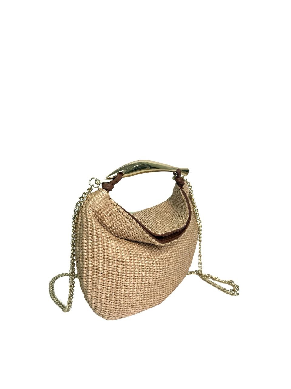 Sac à main en cuir véritable et raphia – Qualité premium, fabriqué en Italie