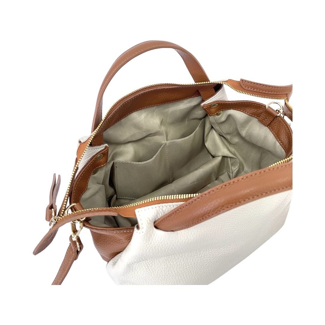 Sac en cuir italien bicolore avec organisation pratique par Modex™