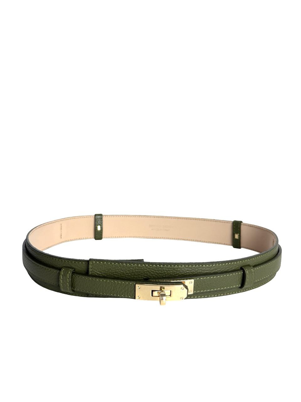 Ceinture ajustable en cuir italien avec boucle dorée par Modex™